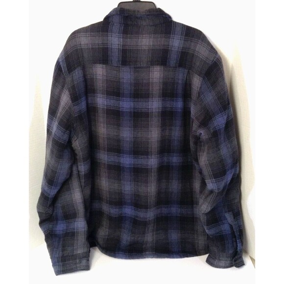 Coleman Jacket Mn XL Blue Plaid Sherpa Lined Flannel Workwear Shacket Barn Chore - Picture 5 of 9